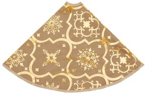 vidaXL Ποδιά Πολυτελείας Χριστουγ. Δέντρου Κίτρινη Κάλτσα 90εκ. Υφασμ.