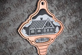 Σετ των 3 Intra απο ξύλο plywood 3mm-4mm πάχος - Οικογενειακά Διακοσμητικά Σχέδιο Cut Laser Δίασταση 6x6 cm INTRAFABR-79660552