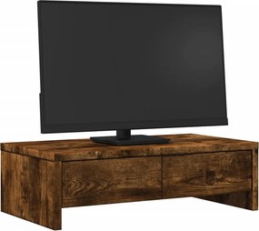 vidaXL Βάση Οθόνης με Συρτάρια Καπνιστή Δρυς 50x27x15 εκ Επεξεργ. Ξύλο