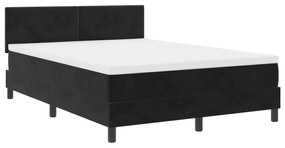 vidaXL Κρεβάτι Box Spring με Στρώμα & LED Μαύρο 140x200 εκ. Βελούδο