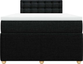 vidaXL Κρεβάτι Boxspring με Στρώμα Μαύρο 120x190 εκ. Υφασμάτινο
