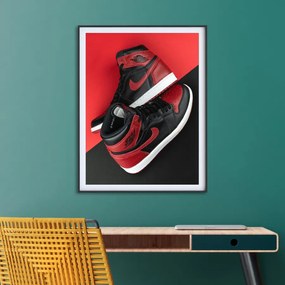 Πόστερ &amp; Κάδρo Sneakers KDS028A 40x50cm Μαύρο Ξύλινο Κάδρο (με πόστερ)