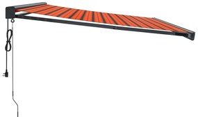 vidaXL Τέντα Πτυσσόμενη Πορτοκαλί / Καφέ 4 x 3 μ. Ύφασμα / Αλουμίνιο