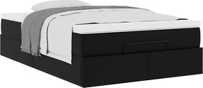 vidaXL Οθωμανικό κρεβάτι με στρώμα Μαύρο 120x190 cm Faux Leather