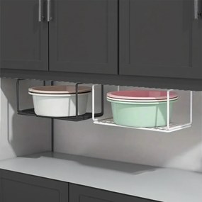 Κρεμαστό Μεταλλικό Ράφι 32x19x17cm Άσπρο ή Μαύρο - Μαύρο