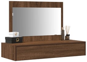 vidaXL Επιτοίχιο Ντυμένο Τραπέζι Καφέ Δρυς 100x40x70 εκ.