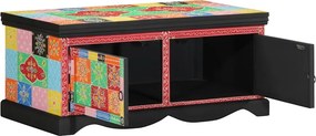 vidaXL Τραπεζάκι σαλονιού πολύχρωμο 90x50x40 cm μασίφ ξύλο Mango