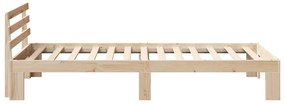 vidaXL Σκελετός Κρεβατιού Καφέ 90 x 190 cm Μασίφ ξύλο πεύκου