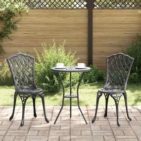 vidaXL Καρέκλα Κήπου 2 pcs Μαύρο 55 x 56.5 x 91εκ Αλουμίνιο