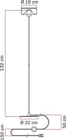 Επιδαπέδιος Ορθοστάτης MAG-Y με Διάφανο Λαμπτήρα Ghost και Στρογγυλή Βάση Μπρονζέ