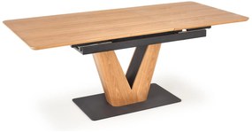 UMBERTO table natural oak, leg natural oak/black DIOMMI V-CH-UMBERTO-ST