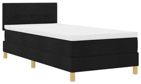 vidaXL Κρεβάτι με ελατήρια με στρώμα Μαύρο 90 x 200 cm ύφασμα