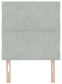 vidaXL Κεφαλάρι  Διαμαντένιων Μπλοκ Light Grey 80 cm Βελούδο