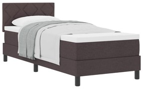vidaXL Κρεβάτι Σπάλας με Στρώμα Σκοτεινό Καφέ 80x200 cm Υφασμάτινο