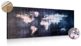 Εικόνα στον κόσμο του φελλού στο χάρτη - 120x60  wooden