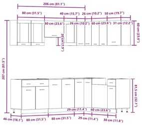 11 ΤΕΜΑΧΙΩΝ ΥΠΟΥΡΓΙΚΟ ΣΥΜΒΟΥΛΙΟ ΚΟΥΖΙΝΑΣ SET ΠΑΛΑΙΩΜΕΝΟ ΞΥΛΟ 3328577