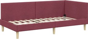 vidaXL Κρεβάτι Γωνίας Κόκκινο 100 x 200 cm Ύφασμα