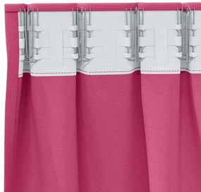 vidaXL Κουρτίνες με κουρτίνες 2 pcs Φωτεινό Ροζ 225x140εκ. Πολυεστέρας