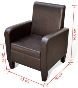 vidaXL Πολυθρόνα Καφέ από Συνθετικό Δέρμα
