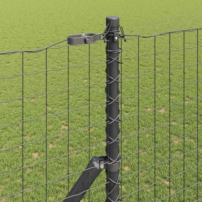 vidaXL Στύλος Περιφράξεων 12 pcs Γκρι Ατσάλι με Επικάλυψη Πούδρας