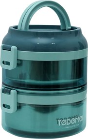 Σετ 2 Δοχεία Φαγητού Inox 1600ml σε Διάφορα Χρώματα - Μπλε