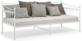 vidaXL Πλαίσιο για Καναπέ - Κρεβάτι Λευκό 90 x 200 εκ. Μεταλλικό