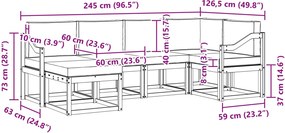 vidaXL Σειρά Καναπέ Εξωτερικού 6 pcs Λευκό και Κρεμ Πολυεστέρας