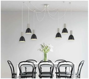 Φωτιστικό Οροφής  SE21-NM-4-NM6-MS2 ADEPT TUBE Nickel Matt Pendant Black Metal Shade+ - 51W - 100W - 77-8457