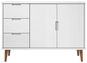 Ντουλάπι MOLDE Λευκό 113x40x80 εκ. από Μασίφ Ξύλο Πεύκου - Λευκό