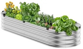 VEVOR Metal Raised Garden Bed 4x2x1 ft Outdoor Galvanized Planter Box Silver