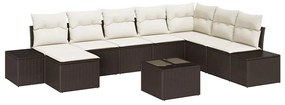vidaXL Σετ Καναπέ Κήπου 9 pcs Καφέ και κρεμ 319 x 209 x 85 εκ.