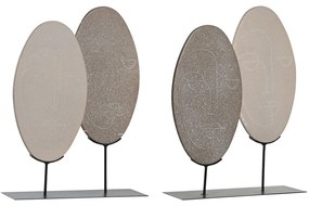 Διακοσμητική Φιγούρα DKD Home Decor Μπεζ Ανοιχτό καφέ Σύγχρονη 27 x 8 x 35,5 cm (x2)