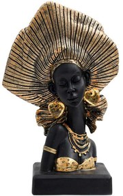 Διακοσμητική Φιγούρα Africa Queen 374-224-408 17x9x29cm Black-Gold Πολυρεσίνη
