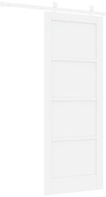 vidaXL Συρόμενη Πόρτα  με Σετ Εξαρτημάτων Λευκή 78x202 cm Σταθερό Ξύλο Πεύκου