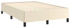 vidaXL Πλαίσιο Κρεβατιού χωρίς στρώμα Κρεμ 120x190 εκ.Συνθ. Δέρμα