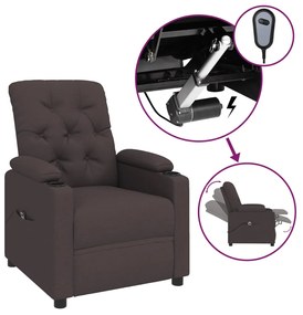 vidaXL Πολυθρόνα Ανακλινόμενη Ηλεκτρική Σκούρο Καφέ Υφασμάτινη