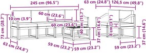 vidaXL Σειρά Καναπέ Εξωτερικού με μαξιλάρι 7 pcs Λευκό και Μπεζ