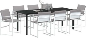 vidaXL Σέτ φαγητού για κήπο 9 pcs Λευκό 200 x 80 x 73 εκ