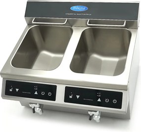 Deep Fryer - 2 x 8L - 2 Baskets - with Drain Tap - Induction