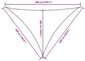 Πανί Σκίασης Τρίγωνο Μπεζ 5 x 5 x 6 μ. από Ύφασμα Oxford - Μπεζ