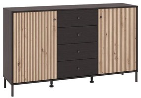 Comota - Sideboard Correze 3K4F Black Oak - Artisan Oak 157x40x93 cm