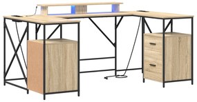 vidaXL Γραφείο Sonoma Oak 182 x 101 x 87.5 εκ. Επεξεργασμένο ξύλο