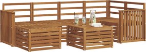 vidaXL Σαλονάκι Γωνιακού Καναπέ 7 pcs Φυσικό Στερεό Ξύλο Ακακίας