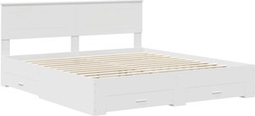 vidaXL Σκελετός Κρεβατιού Λευκό 200 x 200 cm Επεξεργασμένο ξύλο