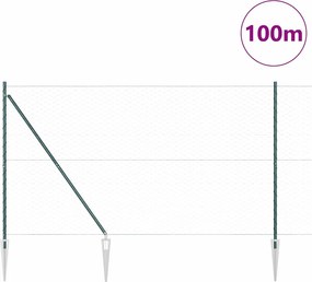 vidaXL Στύλος Περιφράξεων Πράσινο 100 x 1,5 μ (50 χλστ πλέγμα)