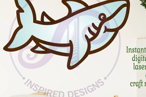 Σετ των 2 Intra απο ξύλο plywood 3mm-4mm πάχος – Shark Two Layer Cut out Wall Δίασταση 20x20 cm INTRAFABR-115336220