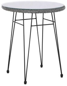 Τραπέζι SALSA Φ60cm/H70cm Μεταλ.Μαύρο/Wicker Γκρι