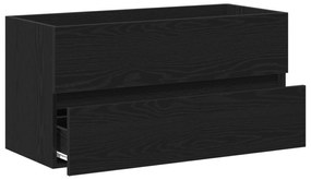 vidaXL Ντουλάπι Νιπτήρα Μαύρη Δρυς 90x38,5x45 εκ. Επεξεργασμένο Ξύλο