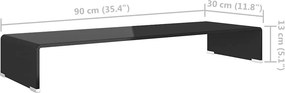 vidaXL Βάση Τηλεόρασης/Οθόνης Μαύρη 90 x 30 x 13 εκ. Γυάλινη