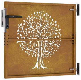vidaXL Πόρτα Κήπου με Σχέδιο Δέντρου από Ατσάλι Corten 85x100 εκ.